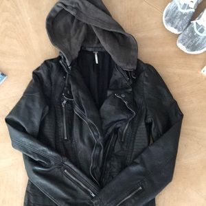 Free People Black faux Moto jacket